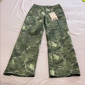 Camouflage Wide Leg Women's Jeans